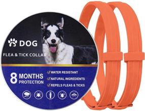 img 4 attached to 🐶 Waterproof Flea Collar for Dogs - 2 Pack, 8-Month Prevention, Adjustable and One Size Fits All, 25 Inch, Natural Flea and Tick Collar for Dogs