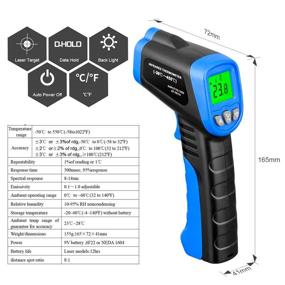 img 2 attached to 🌡️ AP-981A Digital Laser Infrared Thermometer: Non-Contact Temperature Gun -58℉~662℉ (-50℃~350℃) with Backlight, Data Hold - Ideal for Kitchen Cooking, BBQ, and Automotive Applications