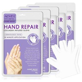 img 4 attached to 👐 Reveal Silky Soft Hands with Hand Mask Exfoliating Glove - 5 pack for Effective Hand Treatment!