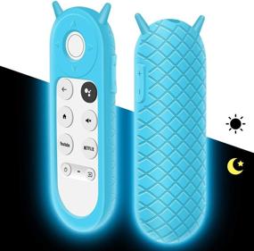 img 4 attached to 📺 Chromecast with Google TV 2020 Remote Protective Case - Shockproof Anti-Slip Cover, Silicone Holder Skin for Google Voice Remote (Glow Blue)