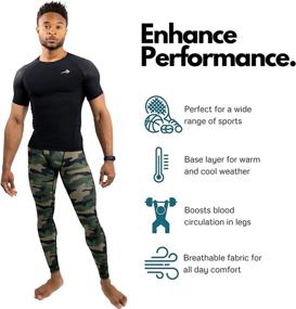 img 2 attached to CompressionZ Men's Performance Compression Pants Running Tights - Athletic Base Layer Leggings