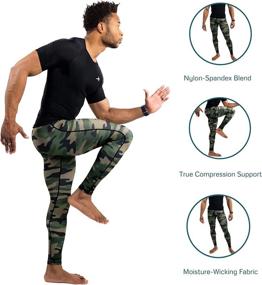 img 1 attached to CompressionZ Men's Performance Compression Pants Running Tights - Athletic Base Layer Leggings