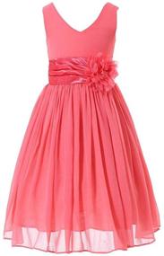 img 3 attached to 👗 Bow Dream V Neck Champagne Bridesmaids Dresses for Girls - Clothing