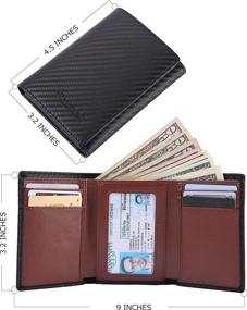 img 3 attached to NUMBER WU Trifold Blocking Carbon Leather Men's Accessories in Wallets, Card Cases & Money Organizers