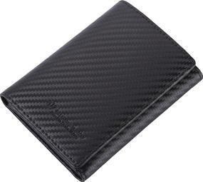 img 4 attached to NUMBER WU Trifold Blocking Carbon Leather Men's Accessories in Wallets, Card Cases & Money Organizers