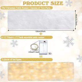 img 2 attached to 🎄 Festive Snowy Glow: LED-Lit Christmas Snow Blanket for Table Decor (4 Pieces)