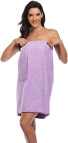 img 2 attached to 🛀 Women's Cotton Bath Towel Wrap Robes in Solid Colors - Super Shopping-zone
