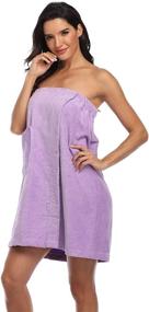 img 4 attached to 🛀 Women's Cotton Bath Towel Wrap Robes in Solid Colors - Super Shopping-zone