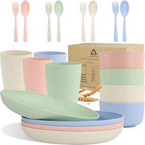 img 4 attached to 🍽 Homienly Unbreakable Lightweight Dinnerware (Dishwasher-Safe)