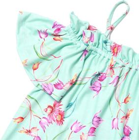 img 1 attached to 🌸 Shoulder Floral Ruffle Shirts T Shirts for Girls' Clothing - Tops, Tees & Blouses