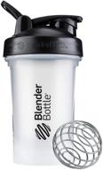 🍶 blenderbottle classic v2 shaker bottle: protein shake & pre-workout mixer, 20oz, clear/black logo