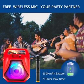 img 1 attached to Portable Bluetooth Speakers Wireless Microphone