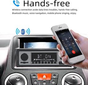 img 3 attached to 🚗 FYPLAY Classic Bluetooth Car Stereo: Top-notch Hands-Free FM Receiver with USB/SD/AUX Port, MP3/WMA/WAV Support, Dual Knob Audio Control, and Remote