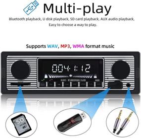 img 1 attached to 🚗 FYPLAY Classic Bluetooth Car Stereo: Top-notch Hands-Free FM Receiver with USB/SD/AUX Port, MP3/WMA/WAV Support, Dual Knob Audio Control, and Remote