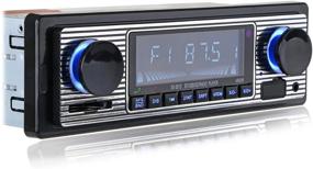 img 4 attached to 🚗 FYPLAY Classic Bluetooth Car Stereo: Top-notch Hands-Free FM Receiver with USB/SD/AUX Port, MP3/WMA/WAV Support, Dual Knob Audio Control, and Remote