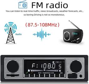 img 2 attached to 🚗 FYPLAY Classic Bluetooth Car Stereo: Top-notch Hands-Free FM Receiver with USB/SD/AUX Port, MP3/WMA/WAV Support, Dual Knob Audio Control, and Remote