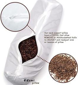 img 2 attached to Подушка для поясничного отдела EDOMI: охлаждающий подушка из гречихи для бокового сна - улучшает поддержку позвоночника и спины в светло-коричневом цвете (16x4 дюйма)