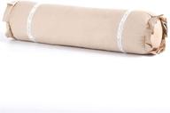 edomi lumbar support pillow: cooling buckwheat roll for side sleepers - boost spine and back support in light tan (16x4 inch) logo