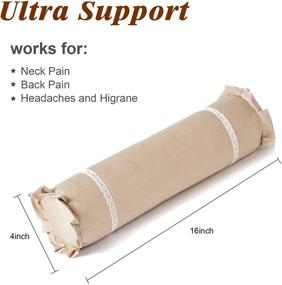 img 3 attached to EDOMI Lumbar Support Pillow: Cooling Buckwheat Roll for Side Sleepers - Boost Spine and Back Support in Light Tan (16x4 inch)