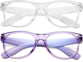 img 4 attached to 👓 Braylenz 2 Pack Kids Blue Light Blocking Glasses: Combat Eye Strain & Headache for Boys and Girls, Unbreakable Frame, Age 3-12 (Transparent+Clear Purple)