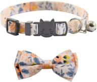 ximipet cat collar breakaway: stylish flower design 🌸 with bell, bow tie, and adjustable safety - 1pcs/2pcs logo