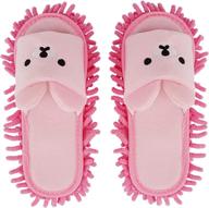 🧦 liitrton washable mop slippers: microfiber chenille shoes for dust, dirt & hair cleaning in office and house (pink) logo