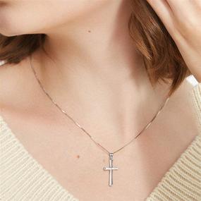 img 3 attached to 🧿 Sterling Silver Cross Necklace: Exquisite Religious Pendant Ideal for Birthday, Christmas & Unisex Jewelry Gifts