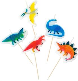img 4 attached to 🦖 Talking Tables Dino Dinosaur Birthday Candle Cake Toppers - Pack of 5 - Mixed Colors - 3cm Height - Wax - 1 Inch