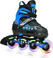 🛼 adjustable inline skates for kids girls boys ages 6-12 with light up wheels | outdoor roller blades for adult women and men | m-gro logo