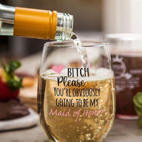 img 2 attached to You're Obviously Going To Be My Maid Of Honor Funny Stemless Wine Glass 15oz – Bridesmaid Proposal Gifts for Best Friend or MOH - Perfect Present for Wedding or Bachelorette Party