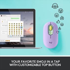 img 2 attached to Logitech POP Mouse - Wireless Emoji Customizable Mouse, SilentTouch, Precision/Speed Scroll, Compact Bluetooth Design, Multi-Device Support, OS Compatible - Daydream Mint