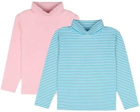 img 4 attached to Shop Stylish JIAHONG Long Sleeve Turtleneck 3-12Years Stripe L Girls' Clothing and Tops, Tees & Blouses