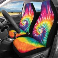 🌈 colorful tie dye print car seat covers - eye-catching front seat protection for cars, trucks, suvs, or vans logo