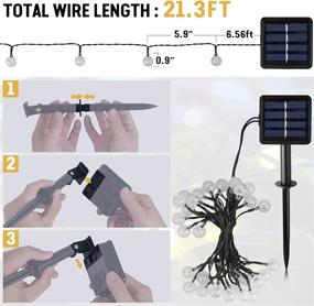 img 2 attached to 🎄 Bexdir Солнечные рождественские огни на открытом воздухе: Водонепроницаемые, 30 светодиодных теплых белых гирлянд для украшения ёлки, сада, крыльца, вечеринок, свадеб - 21,3 фута Кристальные гирлянды.