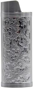 img 1 attached to 🔥 Metal Lighter Case Cover Holder Vintage Floral Stamped for BIC Full Size Lighter J6 - A Lucky Bestseller!