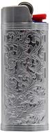 🔥 metal lighter case cover holder vintage floral stamped for bic full size lighter j6 - a lucky bestseller! logo