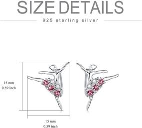 img 1 attached to Sterling Silver Ballerina Hoop Earrings with Birthstone Crystals - Ballet Dancer Jewelry for Girls, Teens, and Women