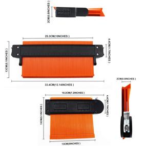 img 2 attached to 📐 Versatile Contour Gauge Profile Tool with Lock - AMPLE 5 and 10 inch Wide Outline Shape Duplicator, 3 Pack Plastic Angular Measuring Woodworking Ruler for Precise Copying of Irregular Duplication Gauge Corners