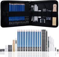 🎨 complete artist kit - 32-piece drawing pencils and sketching kit by h & b | includes graphite pencils, charcoal sticks, sharpener & eraser | professional sketching pencils set for drawing logo