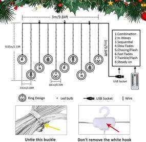 img 2 attached to 🎄 BLOOMWIN Window Lights Christmas Decor Ring Lights: USB Powered Multicolor LED Curtain Lights for Indoor and Outdoor Xmas Tree Home Garden Decorations