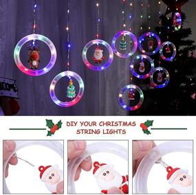 img 3 attached to 🎄 BLOOMWIN Window Lights Christmas Decor Ring Lights: USB Powered Multicolor LED Curtain Lights for Indoor and Outdoor Xmas Tree Home Garden Decorations