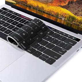 img 1 attached to MOSISO Накладка для клавиатуры MacBook Pro с Touch Bar 13/15 2019-2016, Силиконовый защитный чехол, Черный - Модель A2159, A1989, A1990, A1706, A1707 совместимый