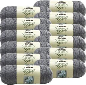 img 1 attached to 🧶 Нить Caron Grey Simply Soft Heather - Набор из 12 мотков