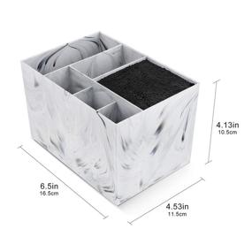 img 2 attached to 🔪 Professional Stylist Barber Scissor Holder Case – Marble Design Hair Clips Storage Box with 6 Slots for Hairdressing Combs and Salon Shears