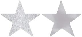 img 2 attached to ✨ Sparkling Silver Star Cutouts - Pack of 5 - Perfect Party Decorations