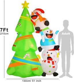 img 2 attached to 🎄 PETUOL 7 Ft Christmas Inflatable Tree Decorations: Festive Blow-Up Lighted Xmas Tree with Three Stacked Snowmen – Perfect for Indoor, Outdoor, and Yard