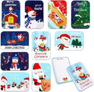 🎁 "пакет из 10 рождественских жестяных контейнеров - темно-синие и светло-синие карточные жестяные коробки - 4.9x3.3x0.7 дюйма - идеально подходят для подарков на вечеринках и карточек - включает открытку для удобного и организованного подарка логотип