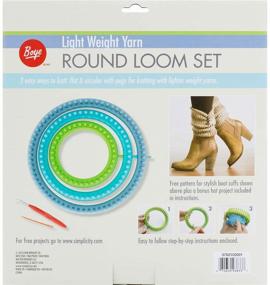 img 1 attached to 🔘 Lightweight Round Plastic Loom Yarn Craft Set by Boye - 3702102001