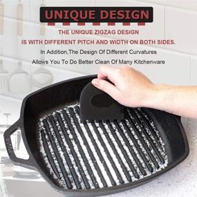 img 3 attached to 🍳 Cast Iron Pan Scrapers Set - Grill Pan Scraper, Handheld Skillet Scrubber & Cleaners Tools for Cast Iron Pans, Frying Pans, Skillets, Grills, Woks, Dutch Ovens, Waffle Iron Pans & Cookware Accessories