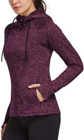 img 4 attached to 🧥 Stay Warm and Stylish with BALEAF Women's Fleece Full Zip Running Jacket - Hooded Thermal Sportswear with Thumb Holes